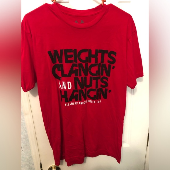 All American Roughneck Squat Day Workout T Shirt (M) Funny Gym - Picture 1 of 3